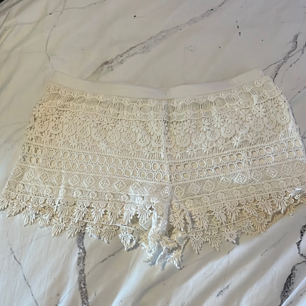 White Crochet Shorts from H&M